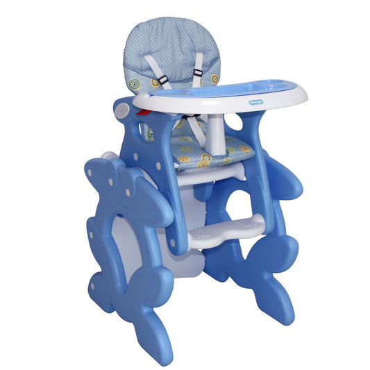 Silla de Comer 2 En 1 Bebeglo Azul Celeste